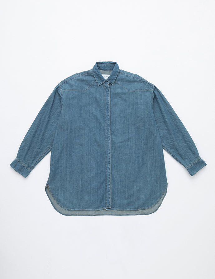The Turquoise Oversized Denim Shirt Solid 3year