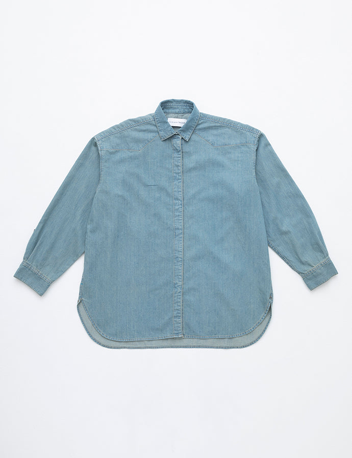 The Turquoise Oversized Denim Shirt Solid 7year