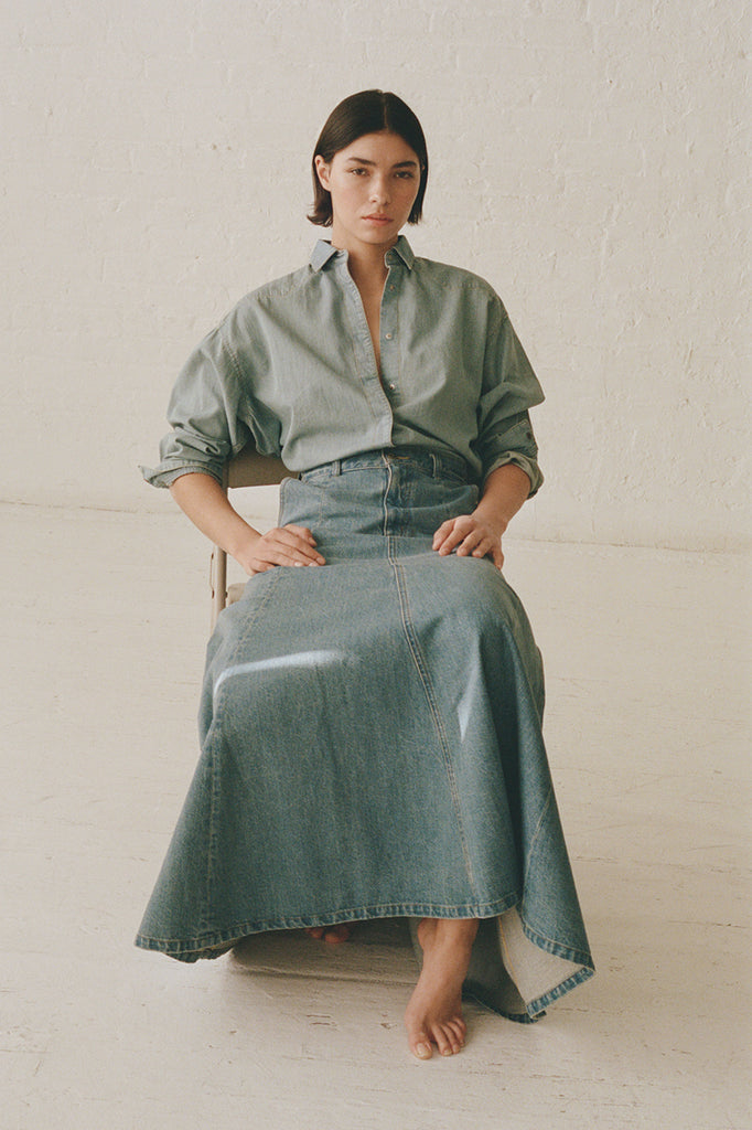 The Topaz Denim Skirt Solid 3year – Tu es mon Tresor