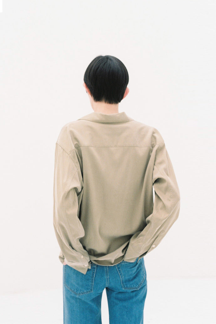 Lace-Up Cupra Shirt Beige
