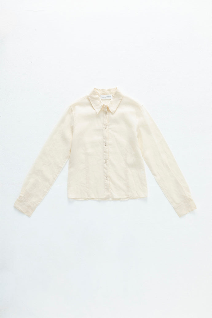 Cotton Lawn Sheer Shirt Beige