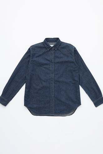 The Turquoise Denim Shirt Solid 1wash