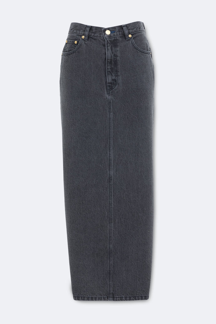 The Labradorite Denim Skirt Solid Black 3year