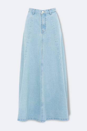 The Topaz Denim Skirt Solid 7year