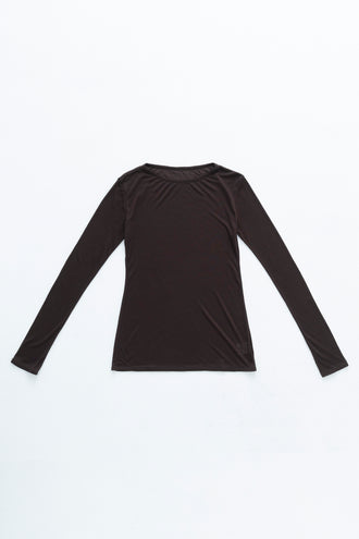 Crew Neck Top Cashmere-Blended Brown