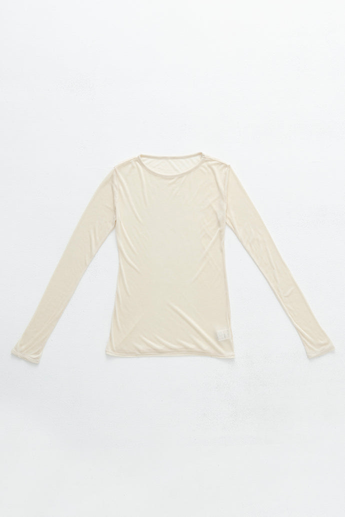 Crew Neck Top Cashmere-Blended Ivory