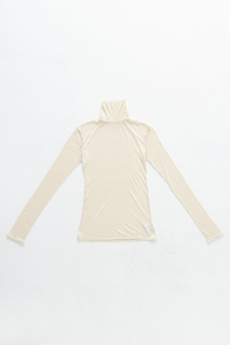 Turtleneck Top Cashmere-Blended Ivory