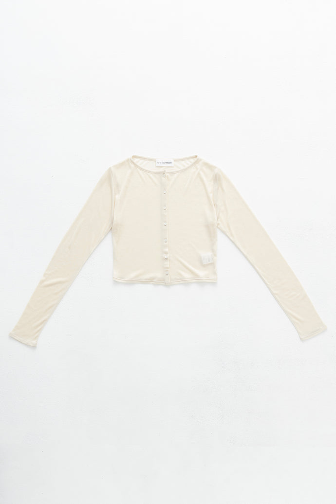 Cropped Cardigan Cashmere-Blended Ivory