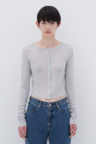 Cropped Cardigan Cashmere-Blended L.Blue