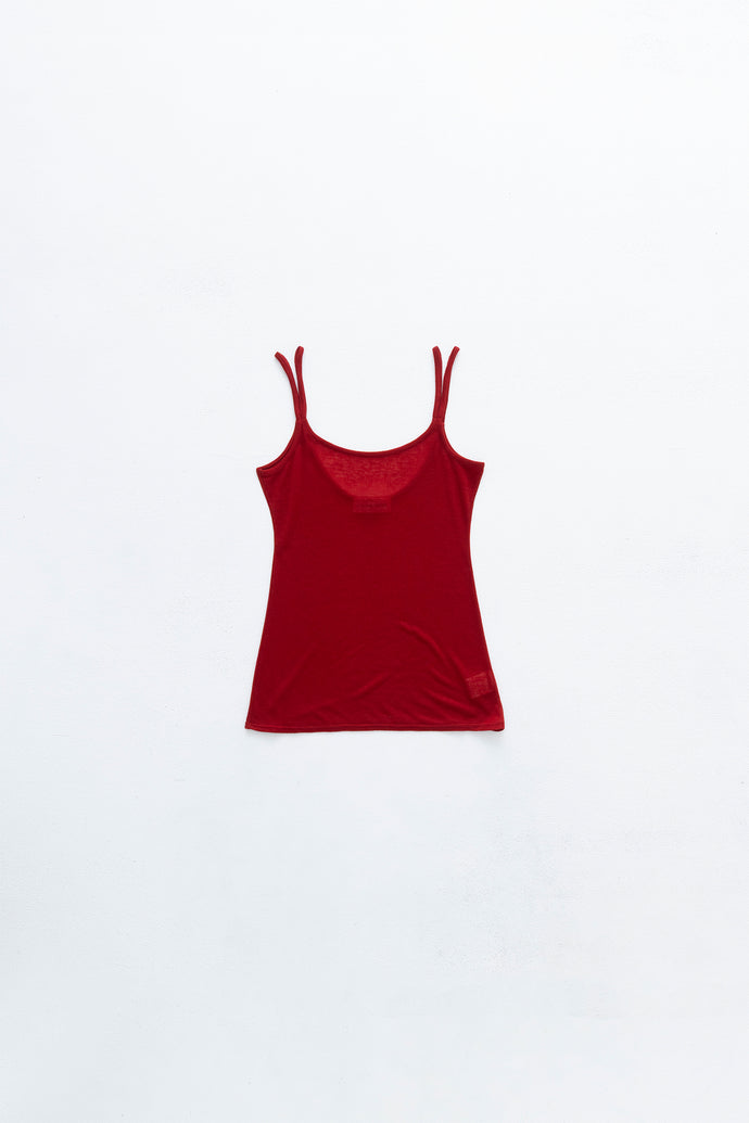 Double Strap Camisole Cashmere-Blended Red