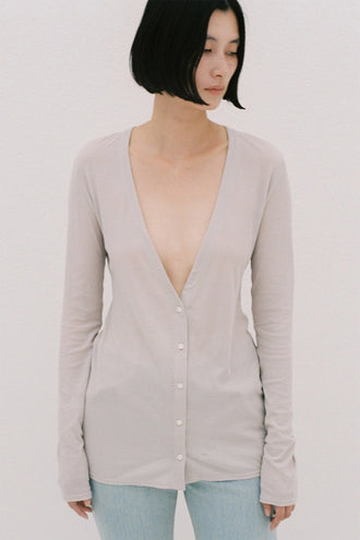 V-Neck Cardigan Greige