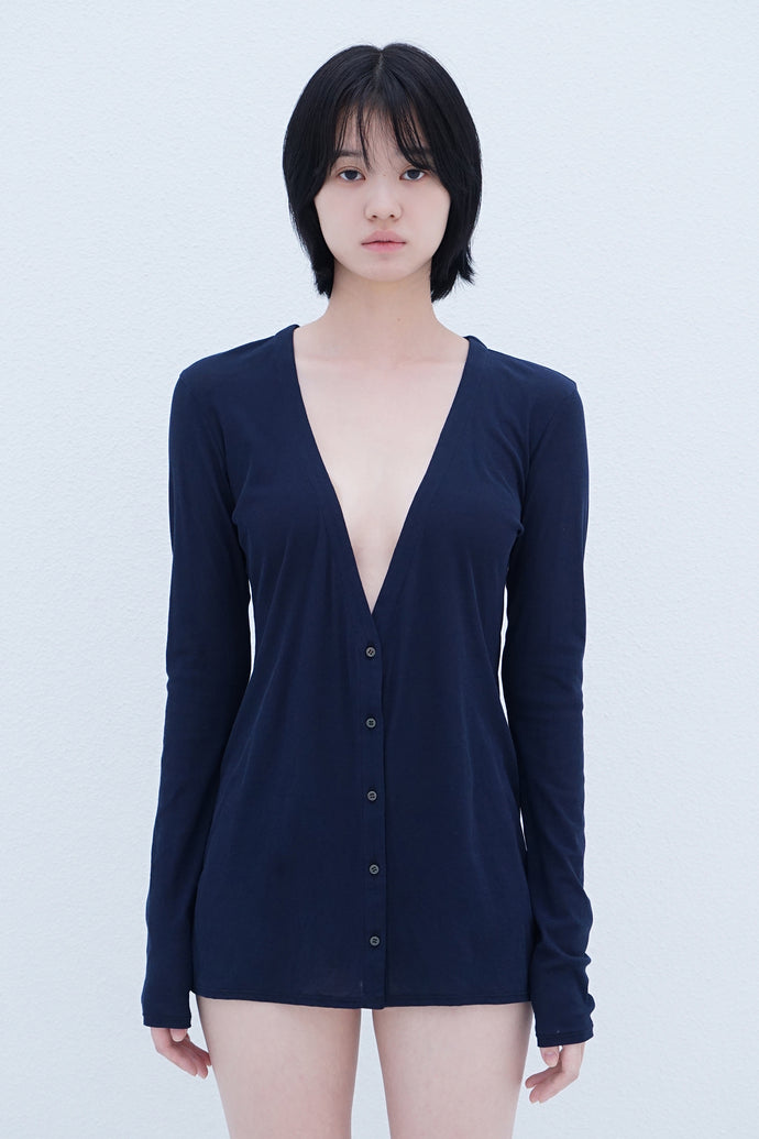 V-Neck Cardigan Navy