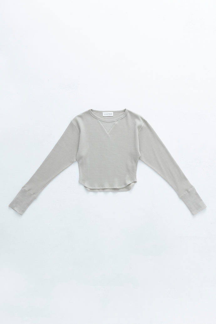Waffle Cropped Top Greige