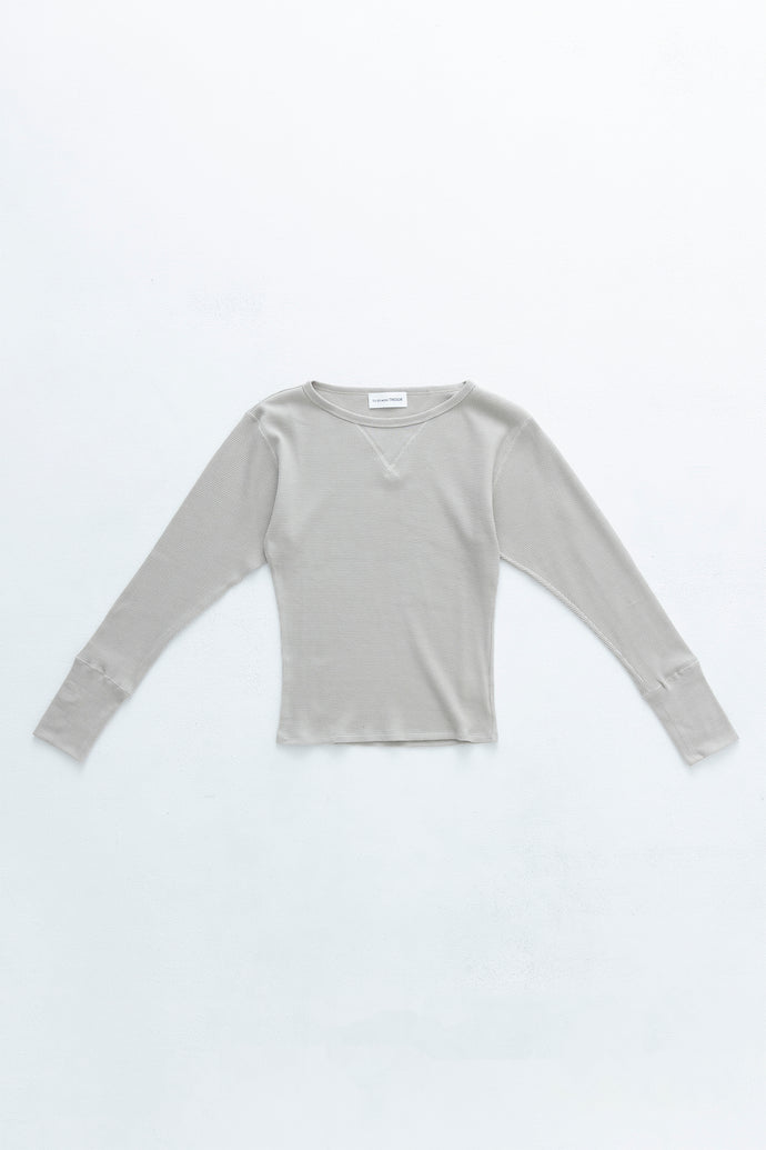 Waffle Long Sleeve Top Greige
